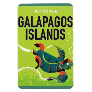 Magnet Flexible Îles Galapagos affiche de voyage vintage art.