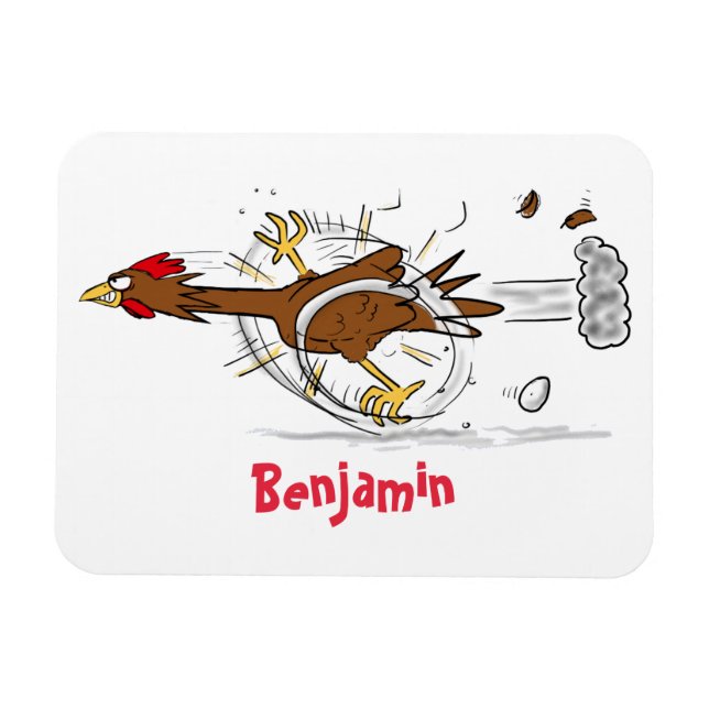 Magnet Flexible Illustration amusante de poulet cool (Horizontal)