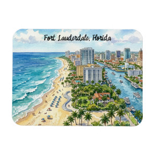 Magnet Flexible Illustration aquarelle de Fort Lauderdale Floride