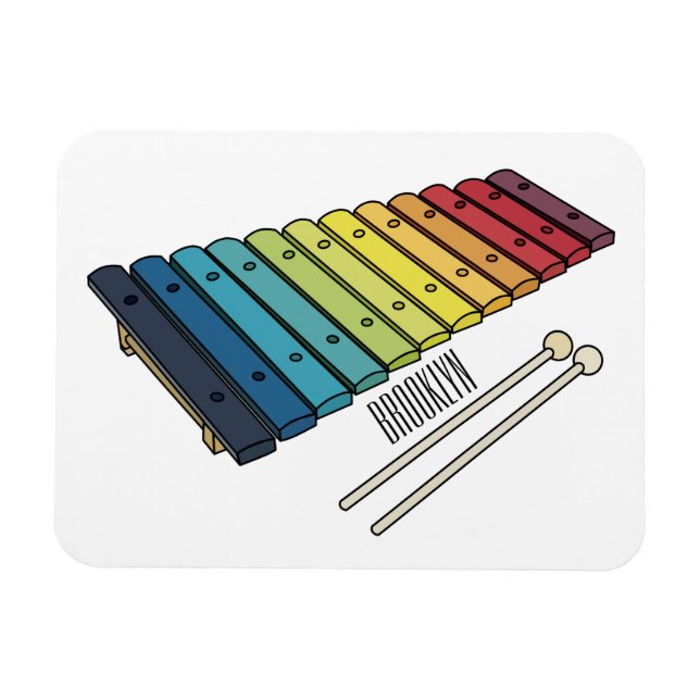 Magnet Flexible Illustration de bande dessinée en Xylophone (Horizontal)