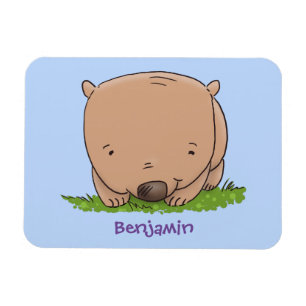 Magnet Flexible Illustration de bébé wombat mignon en style cartoo