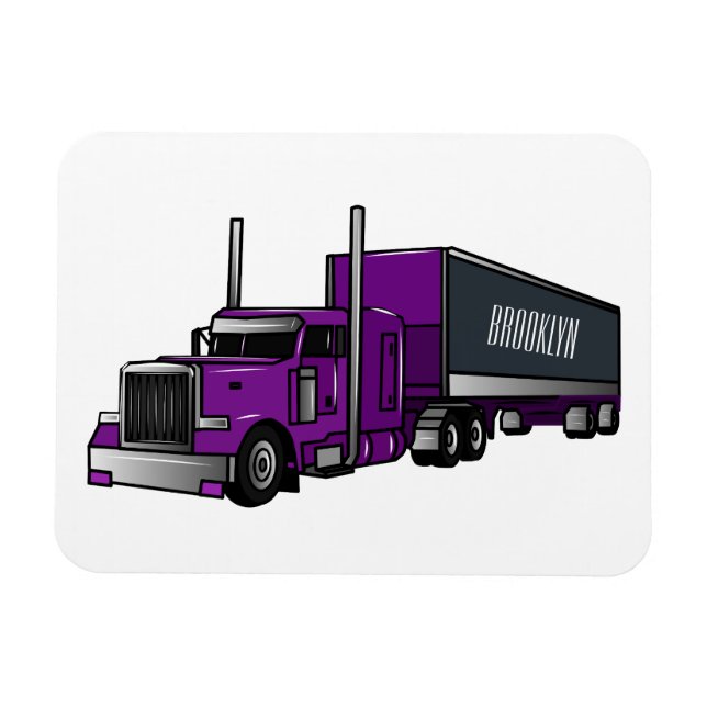 Magnet Flexible Illustration de camion semi-remorque (Horizontal)