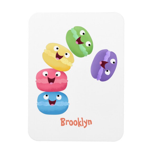 Magnet Flexible Illustration de caricature de macarons marrant mig (Vertical)