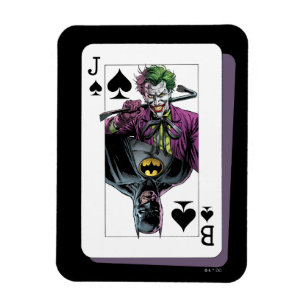 Magnet Flexible Illustration de carte à jouer Joker et Batman Piqu