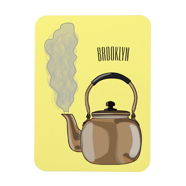 Magnet Flexible Illustration de cartoon de bouilloire de cuisinièr (Vertical)