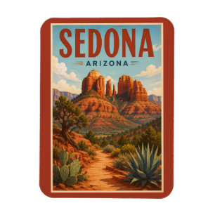 Magnet Flexible Illustration de Cathedral Rock à Sedona, Arizona,