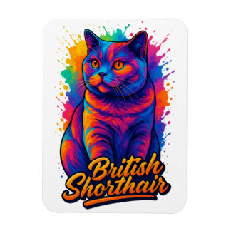Magnet Flexible Illustration de chat d'art britannique Shorthair P