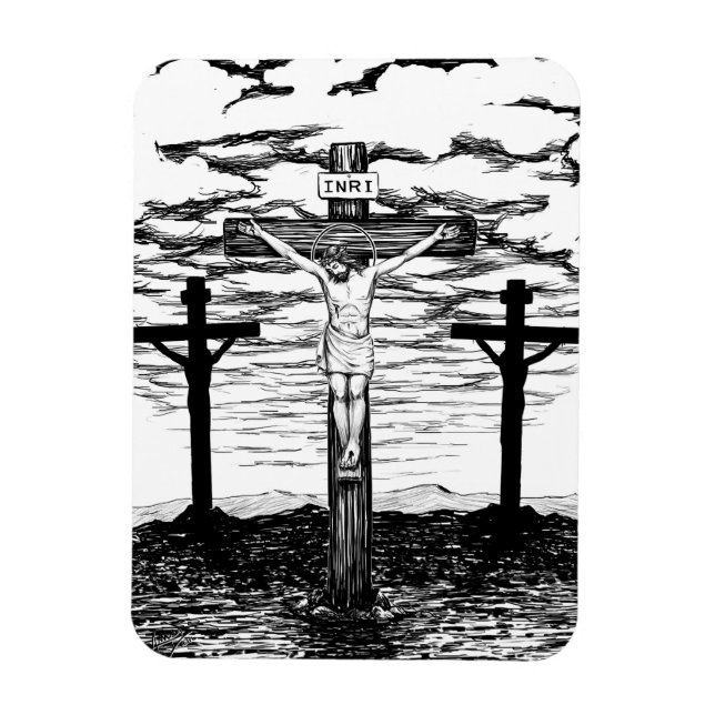 Magnet Flexible Illustration de Crucifixion par Amanda Diehl (Vertical)