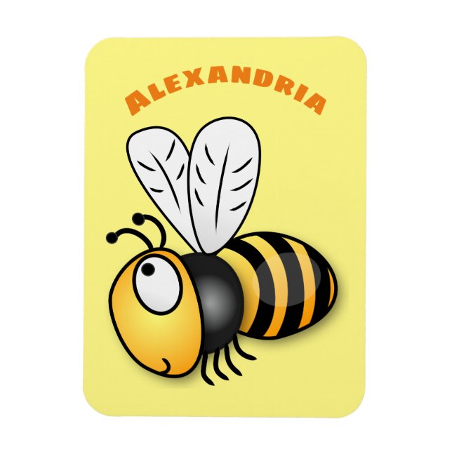 Magnet Flexible Illustration de dessin animé d'abeilles joyeux (Vertical)