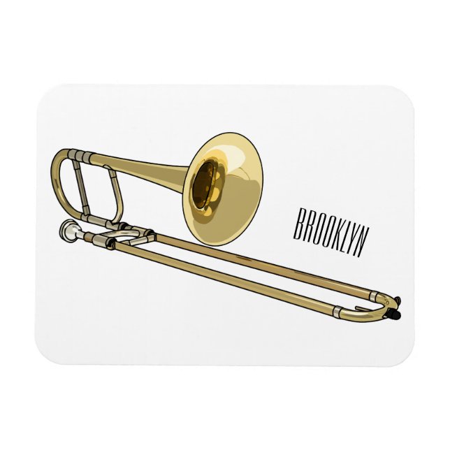 Magnet Flexible Illustration de dessin animé de Trombone (Horizontal)