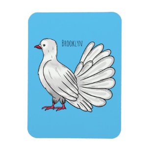 Magnet Flexible Illustration de dessin d'oiseau pigeon sauvage
