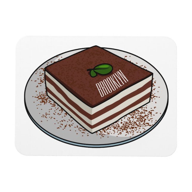 Magnet Flexible Illustration de gâteau de Tiramisu (Horizontal)