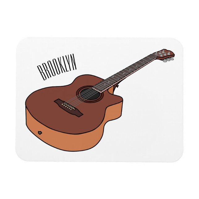 Magnet Flexible Illustration de guitare acoustique (Horizontal)