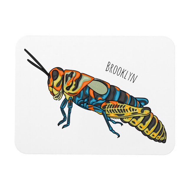 Magnet Flexible Illustration de la caricature de la sauterelle en  (Horizontal)