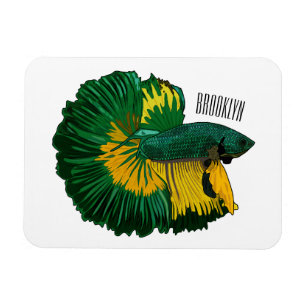 Magnet Flexible Illustration de la caricature de poisson de combat