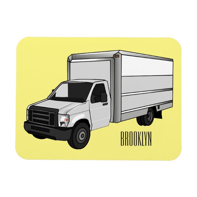 Magnet Flexible Illustration de la caricature du camion-boîte (Horizontal)