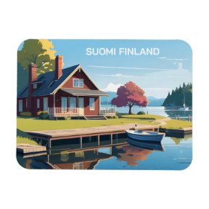 Magnet Flexible Illustration de la nature finlandaise