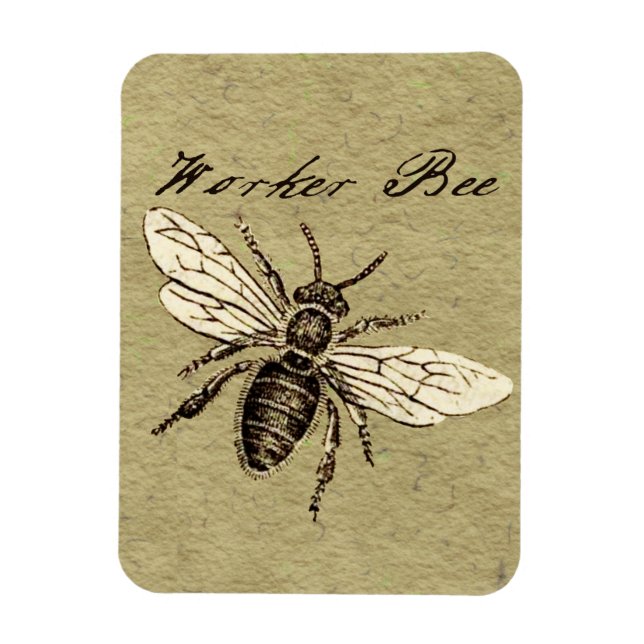 Magnet Flexible Illustration de l'insecte abeille du travailleur (Vertical)