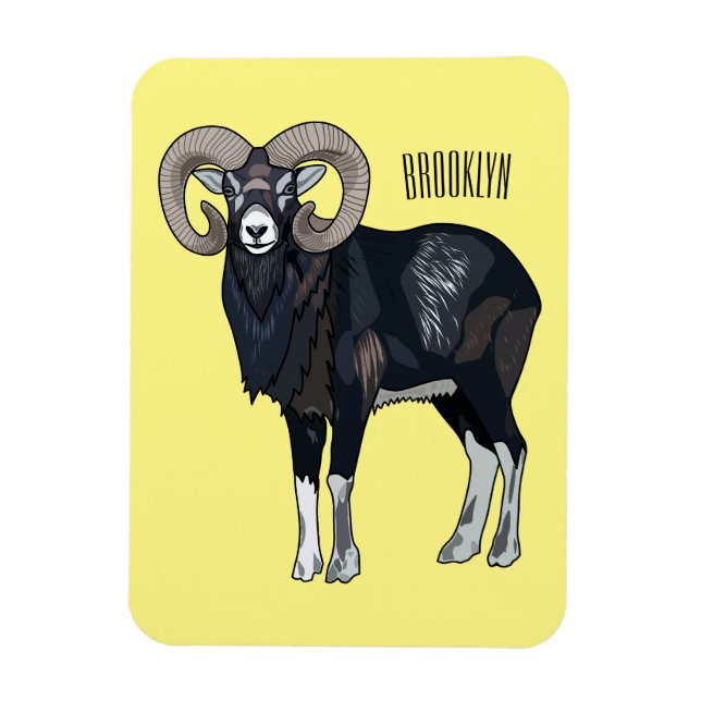 Magnet Flexible Illustration de mouflon, mouton (Vertical)