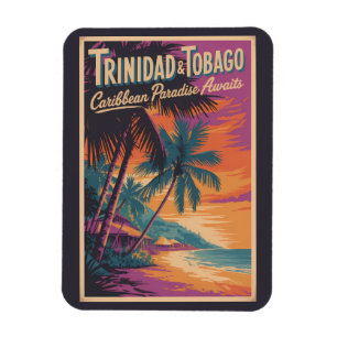 Magnet Flexible Illustration de paysage de Trinité-et-Tobago Voyag