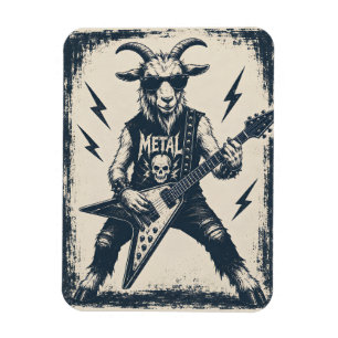 Magnet Flexible Illustration de rock vintage de chèvre heavy metal