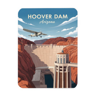 Magnet Flexible Illustration de style vintage du barrage hoover