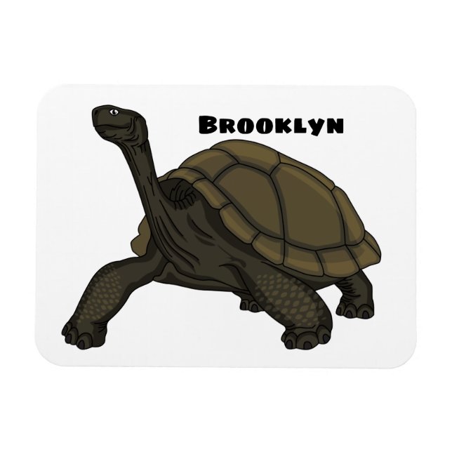 Magnet Flexible Illustration de tortue terrestre des Galapagos (Horizontal)