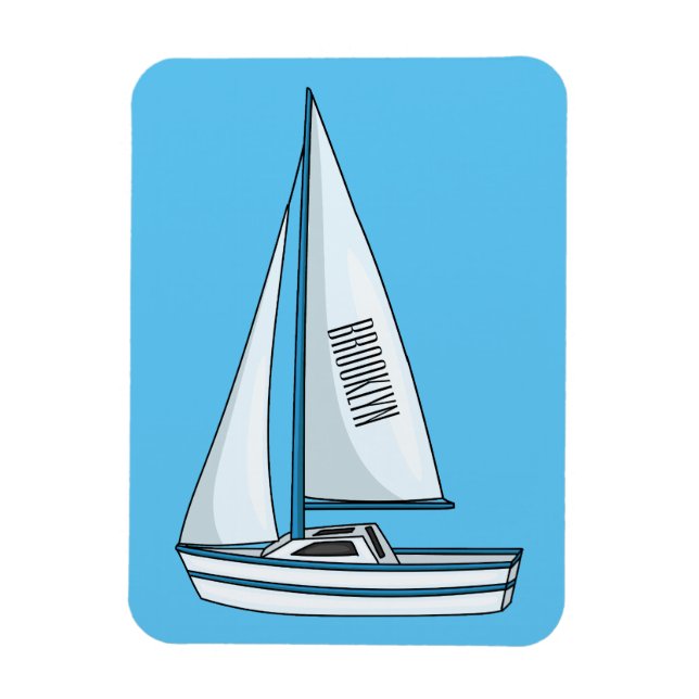 Magnet Flexible Illustration de voilier (Vertical)