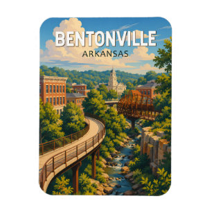 Magnet Flexible Illustration de voyage à Bentonville, Arkansas