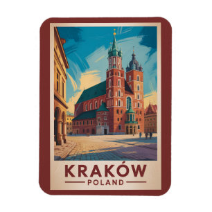 Magnet Flexible Illustration de voyage artistique vintage de Craco