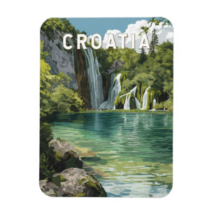 Magnet Flexible Illustration de voyage vintage de Croatie