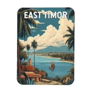 Magnet Flexible Illustration de voyage vintage sur le Timor orient