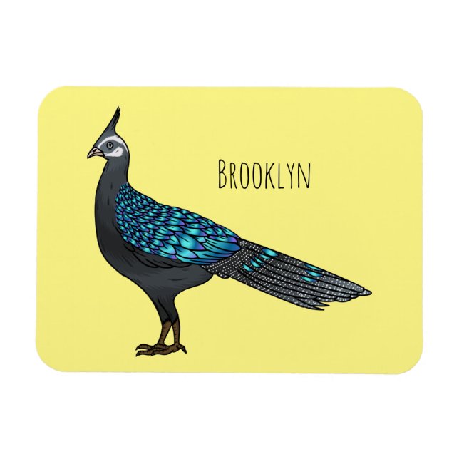 Magnet Flexible Illustration d'oiseau de faisan paon de Palawan (Horizontal)