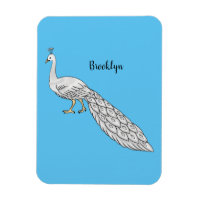 Illustration d'oiseau de paon blanc