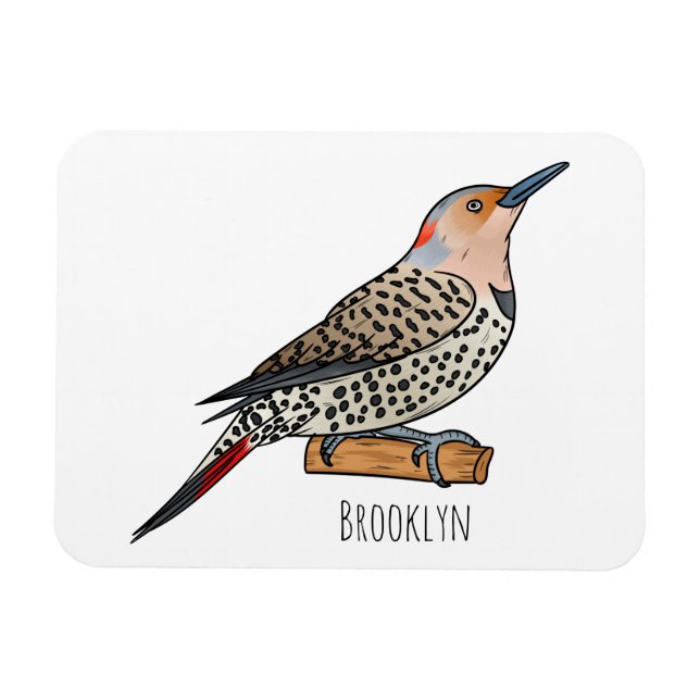 Magnet Flexible Illustration d'oiseau de scintillement du Nord (Horizontal)