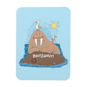 Magnet Flexible Illustration drôle de morse joyeux