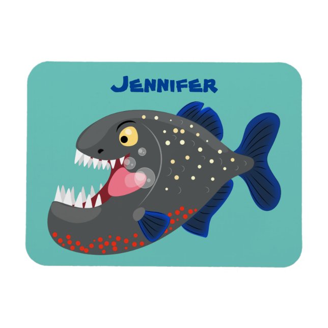 Magnet Flexible Illustration drôle de piranha affamée (Horizontal)