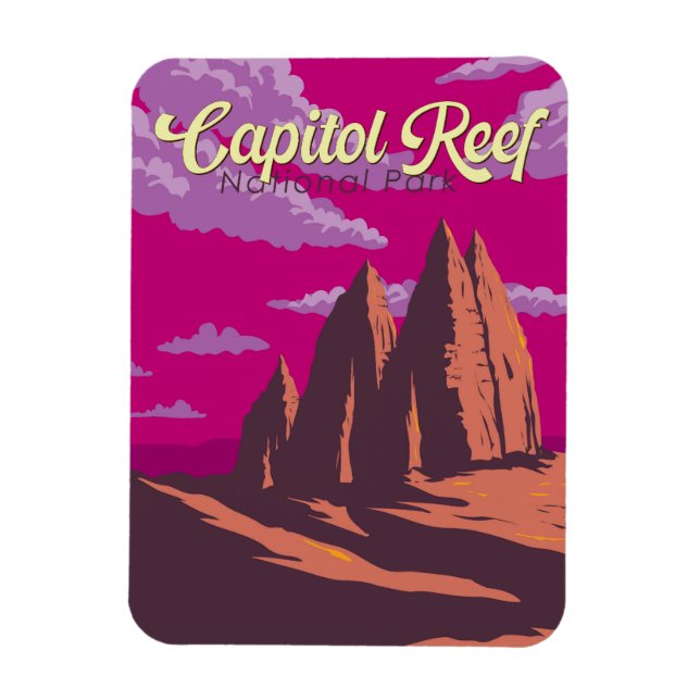 Magnet Flexible Illustration du parc national Capitol Reef Art de  (Vertical)