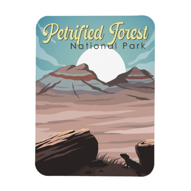 Magnet Flexible Illustration du parc national de la Forêt pétrifié (Vertical)