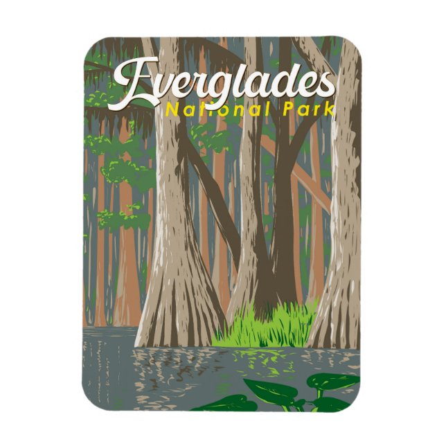 Magnet Flexible Illustration du parc national des Everglades Art d (Vertical)