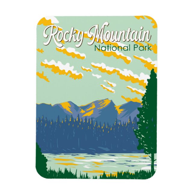 Magnet Flexible Illustration du Parc national des Rocheuses (Vertical)