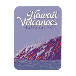 Magnet Flexible Illustration du parc national des volcans d'Hawaii