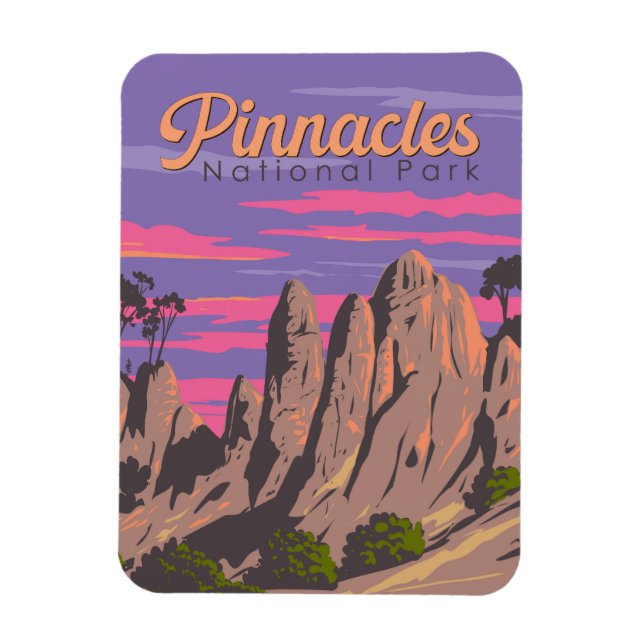 Magnet Flexible Illustration du parc national Pinnacles Art de voy (Vertical)