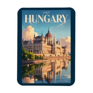 Magnet Flexible Illustration du Parlement de Hongrie Art de voyage