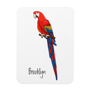 Magnet Flexible Illustration du perroquet de macaw Scarlet