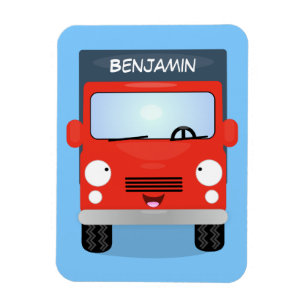 Magnet Flexible Illustration d'un camion kawaii rouge mou