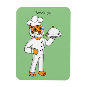 Magnet Flexible Illustration d'un chef tigre drôle et mignon