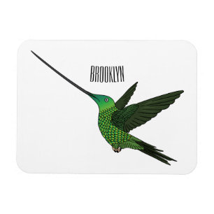 Magnet Flexible Illustration d'un colibri à bec épée