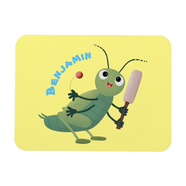 Magnet Flexible Illustration d'un insecte du cricket vert mou (Horizontal)
