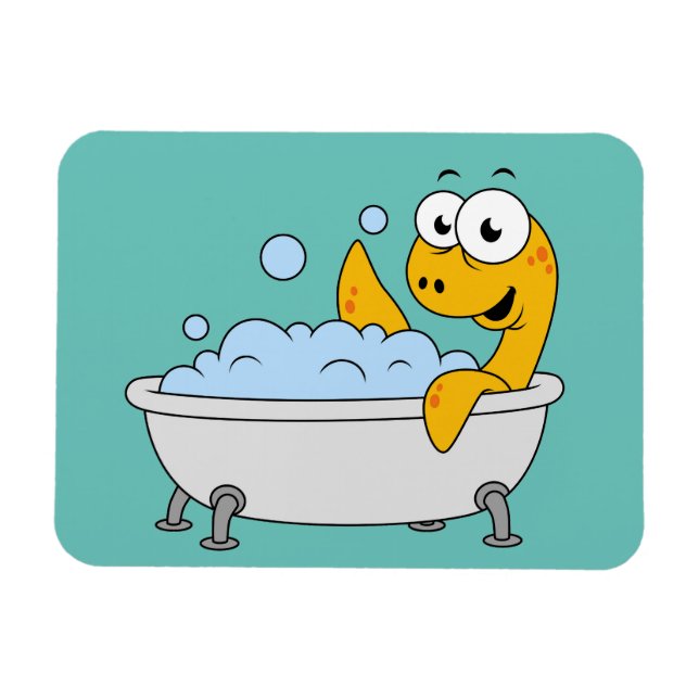 Magnet Flexible Illustration D'Un Monstre De Loch Ness De Bain. (Horizontal)